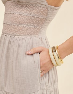 Aerie Lace Mix Midaxi Dress