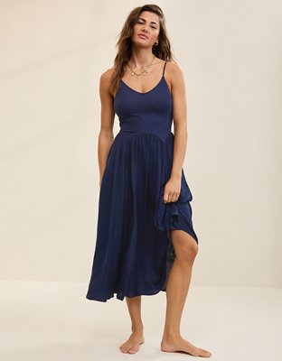 Aerie Satin At The Barre Dress