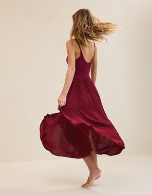 Aerie Satin At The Barre Dress