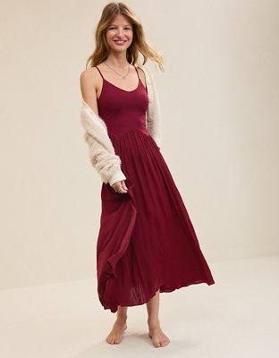 Aerie Satin At The Barre Dress