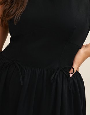 Aerie Drop Waist Bow Dress