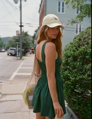 Aerie Drop Waist Bow Dress