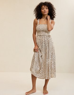 AE Tie-Front Midi Dress | American Eagle