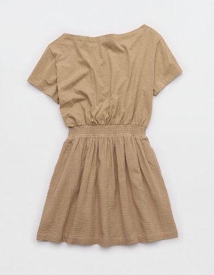 knee length dresses for ladies Brown Off Shoulder Mini Dress main image 0