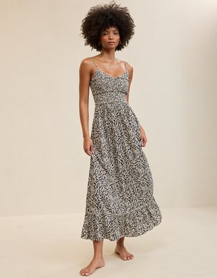 Aerie Button Front Maxi Dress