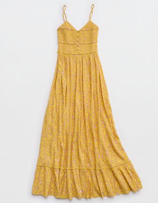 Aerie Button Front Maxi Dress