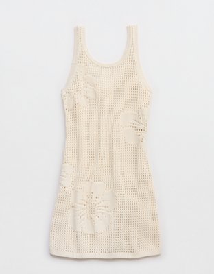 Aerie Floral Crochet Dress