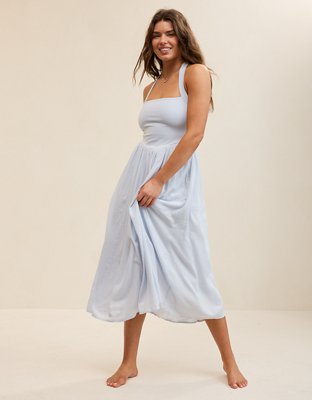 midi satin halter dress Champagne Satin Halter Neck Side Split Midi Dress main image 0