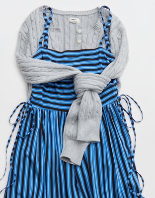 Aerie Happy & Drapey Lace Up Dress