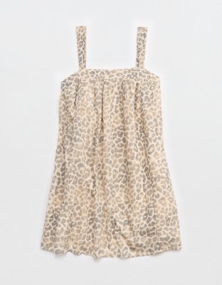 Aerie Printed Babydoll Mini Dress