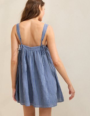 Aerie Printed Babydoll Mini Dress