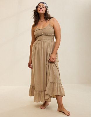 Aerie Button Front Maxi Dress