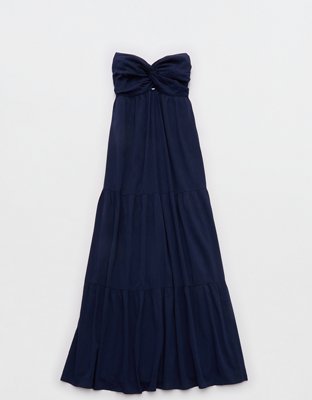 Aerie Strapless Cut Out Maxi Dress