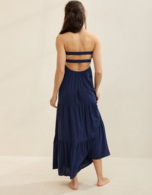 Aerie Strapless Cut Out Maxi Dress