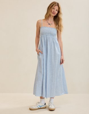 Aerie Straight Neck Midaxi Dress