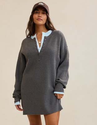 Aerie Henley Sweater Dress