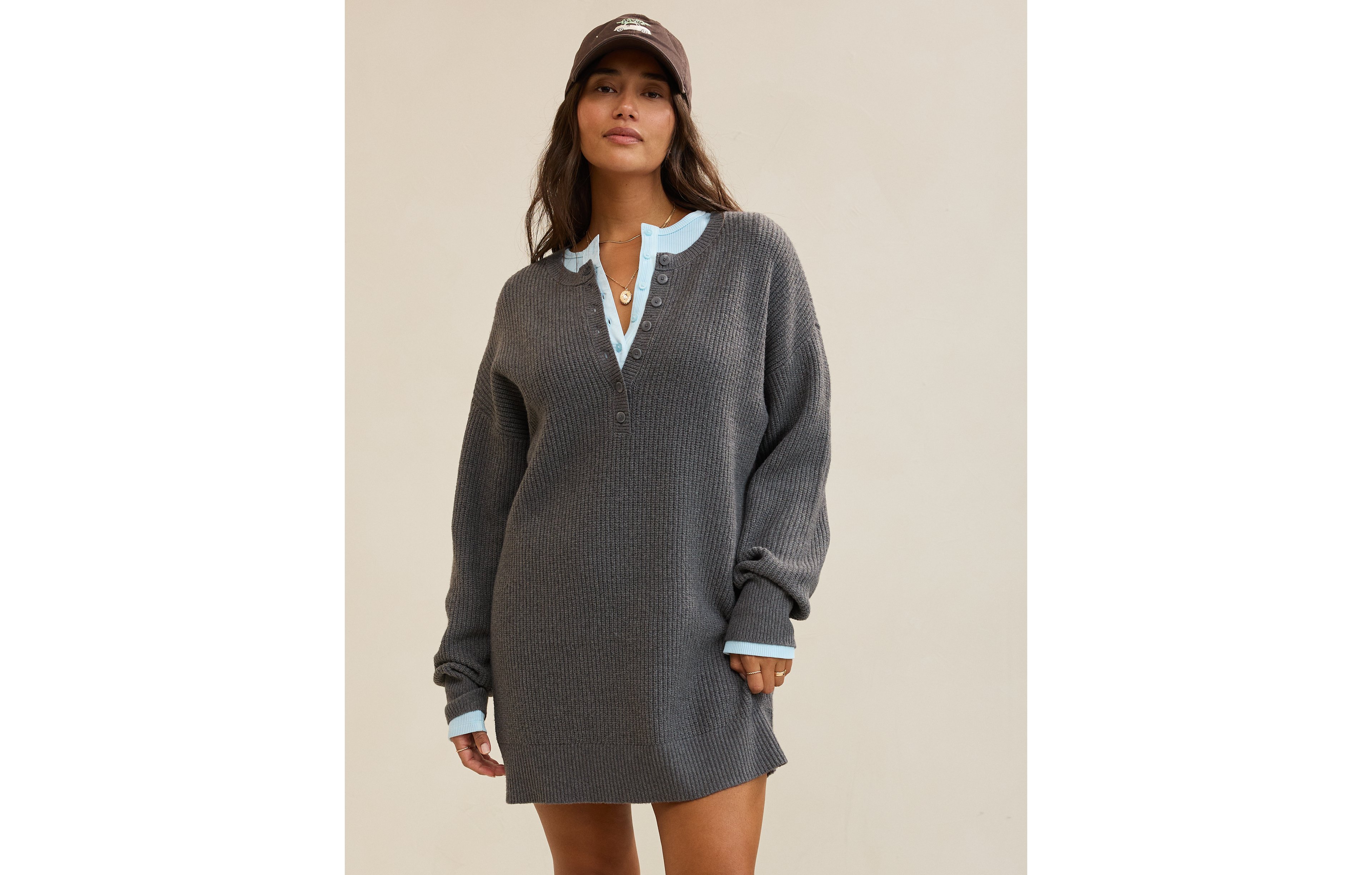 Aerie Henley Sweater Dress