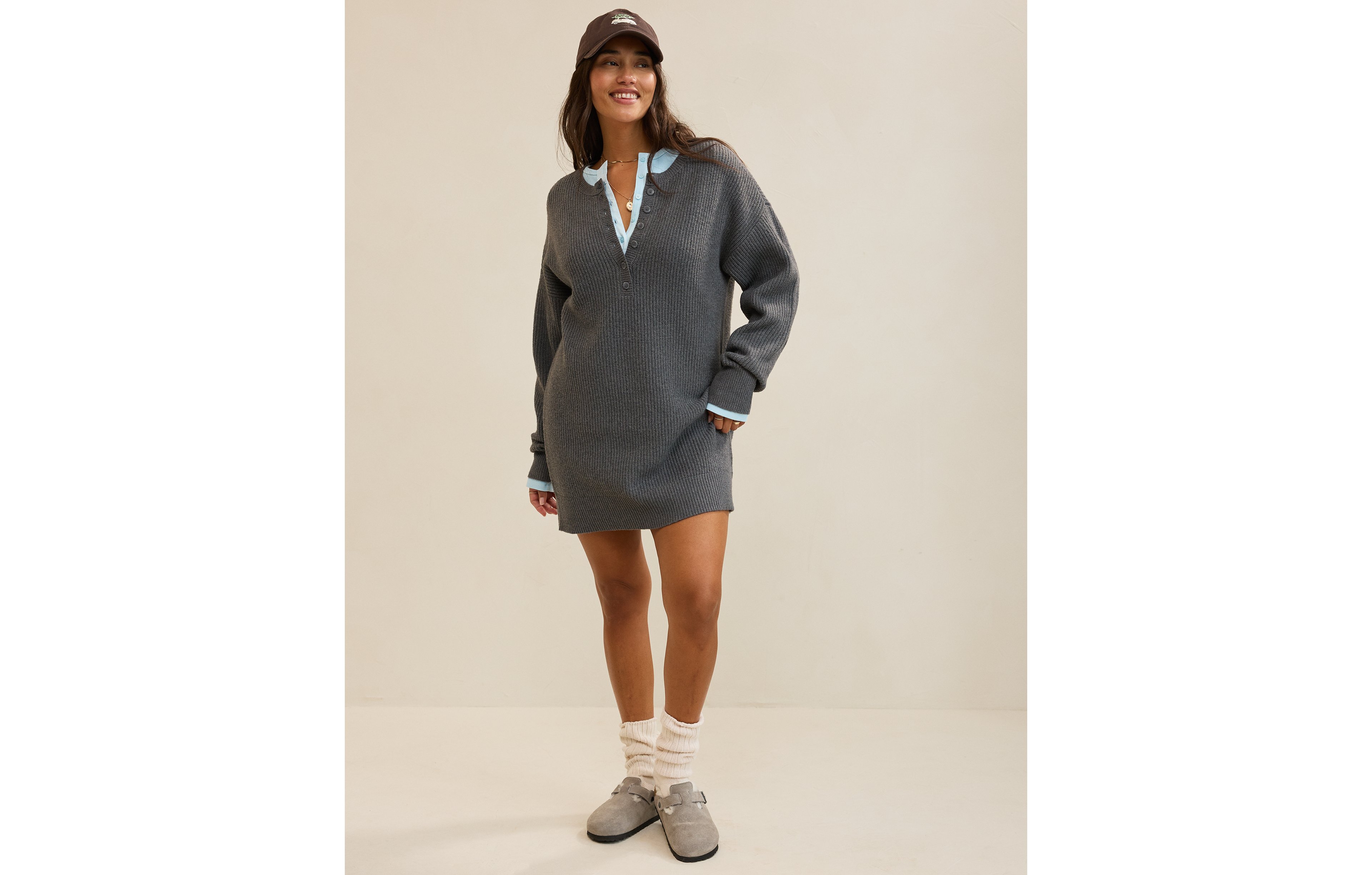 Aerie Henley Sweater Dress