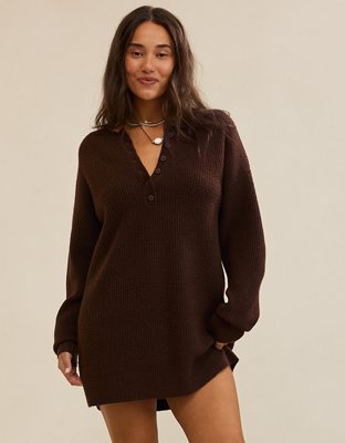 Aerie Henley Sweater Dress