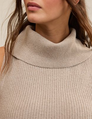 Женское платье Aerie Turtleneck Sweater Dress, цвет: Меланжевый серо-коричневый — фото 7