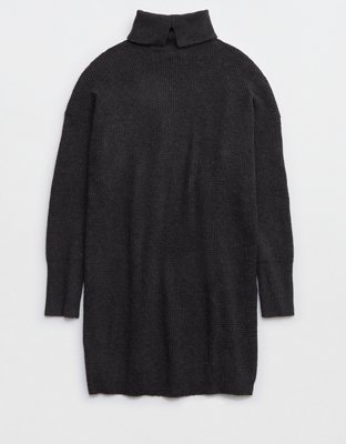american eagle black sweater dress Aerie CozyUp Waffle Black Velvet Wrap V Category_Fall Wedding Front Opening:White Dori ( Rope ) Super soft sweater knit/Long