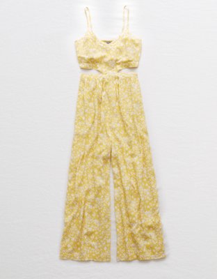 yellow cut out jumpsuit