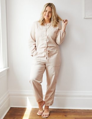 tan utility jumpsuit