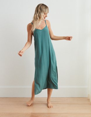 aerie satin slip dress