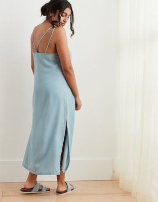 chambray slip dress