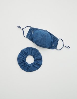 Женские аксессуары для волос Aerie Chambray Face Mask + Scrunchie — фото 2