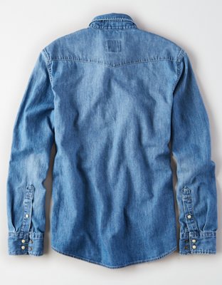 AE Long Sleeve Western Denim Button Down Shirt