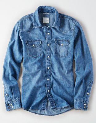 American eagle denim on sale shirt