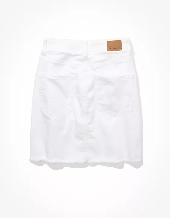 AE Curvy White Denim Mini Skirt