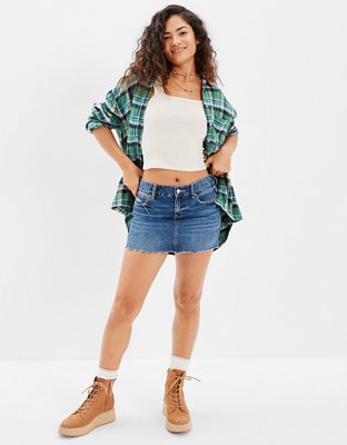 AE Low-Rise Denim Mini Skirt