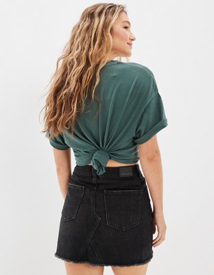 Женские юбки American Eagle AE Crossover Denim Mini Skirt — фото 2