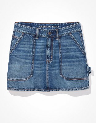 AE '90s High-Waisted Cargo Denim Mini Skirt
