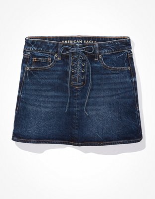 Mini Jupe En Jean Déchiré Y2K American Eagle – Taille 6 Vintage, Basse