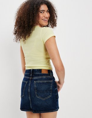 Женские юбки American Eagle AE Lace-Up Denim Mini Skirt — фото 2