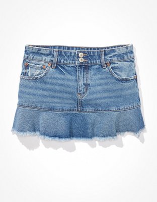 AE Denim A-Line Mini Skirt