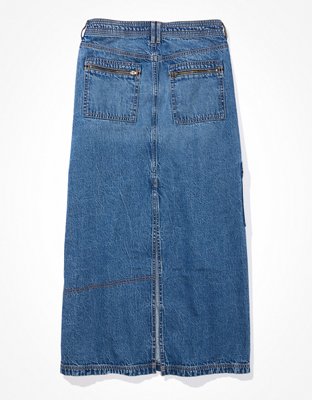 AE Low-Rise Denim Maxi Skirt