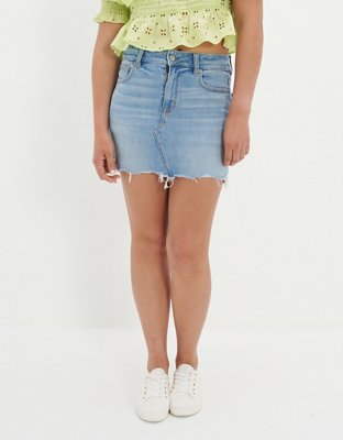 AE High Waisted Mini Skirt de mezclilla