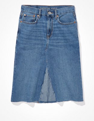 AE Repurposed Denim Midi Skirt