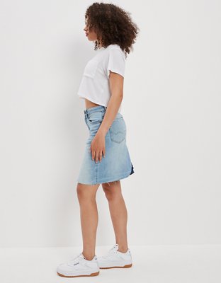 Женские юбки American Eagle AE Real Good Repurposed Curvy Denim Mini Skirt — фото 6