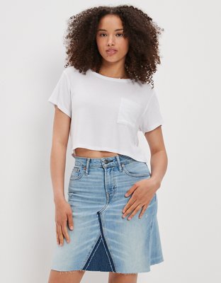 Женские юбки American Eagle AE Real Good Repurposed Curvy Denim Mini Skirt — фото 5