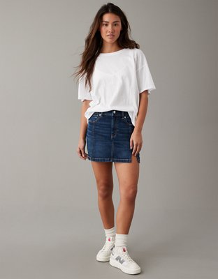 American eagle shop pink denim skirt