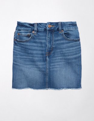 AE Stretch High-Waisted Curvy Denim Mini Skirt