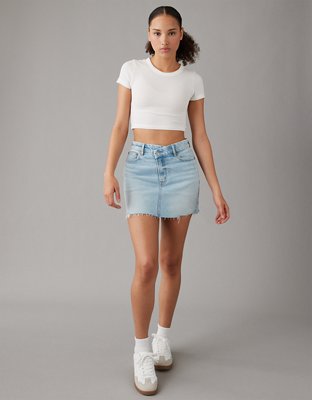 AE Denim A-Line Mini Skirt