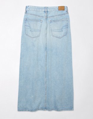 Женские юбки American Eagle AE Low-Rise Curvy Denim Maxi Skirt — фото 4