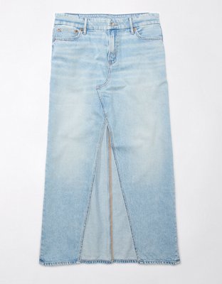 AE Low-Rise Curvy Denim Maxi Skirt