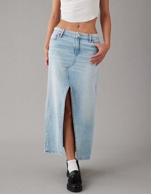 Curvy denim hot sale skirt